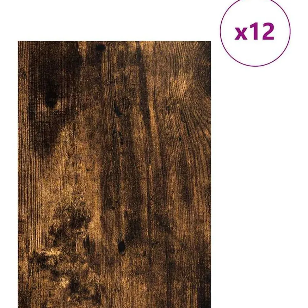 vidaXL Panneaux décoratifs 12 pcs Chêne fumé 30 x 42 x 0,27 cm