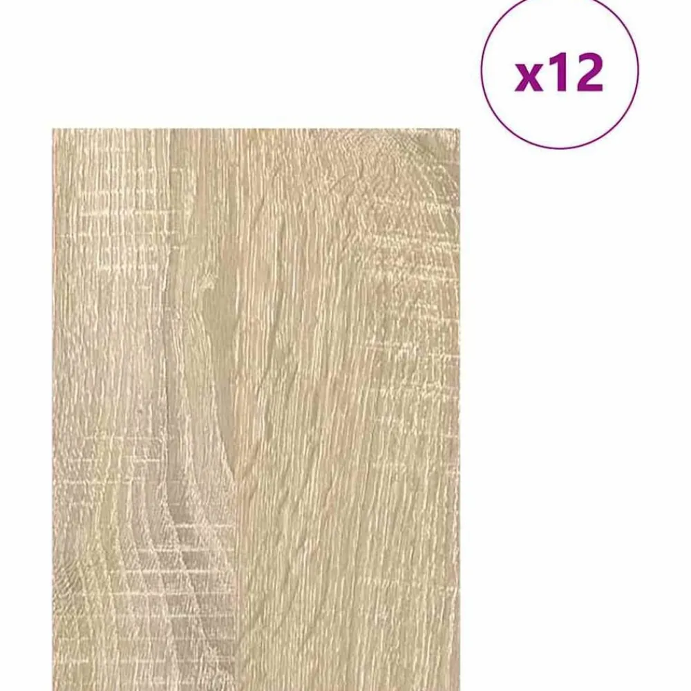Arts & Loisirs-vidaXL Panneaux décoratifs 12 pcs Chêne Sonoma 15 x 21 x 0,27 cm Chêne sonoma
