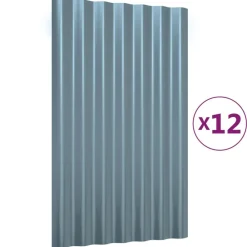 Matériaux De Construction-vidaXL Panneaux de toit 12 pcs Acier galvanisé 60x36 cm Gris