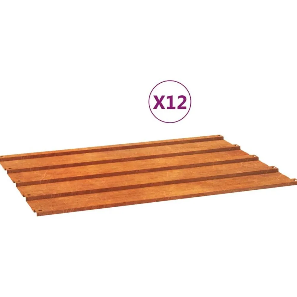 vidaXL Panneaux de toiture 12 pcs rouillé 60x44 cm Acier corten