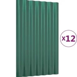 Matériaux De Construction-vidaXL Panneaux de toiture 12 pcs Acier galvanisé 60x36 cm Vert