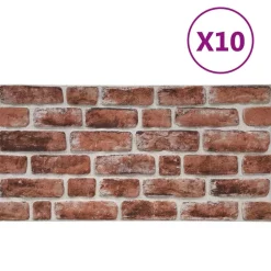 Matériaux De Construction-vidaXL Panneaux muraux 10 pcs 100 x 50 cm marron foncé et blanc