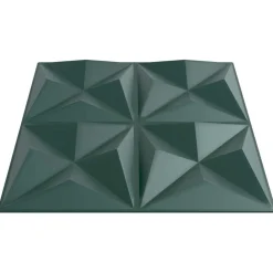 vidaXL Panneaux muraux 48 pcs Vert Origami 50 x 50 cm Mousse XPS