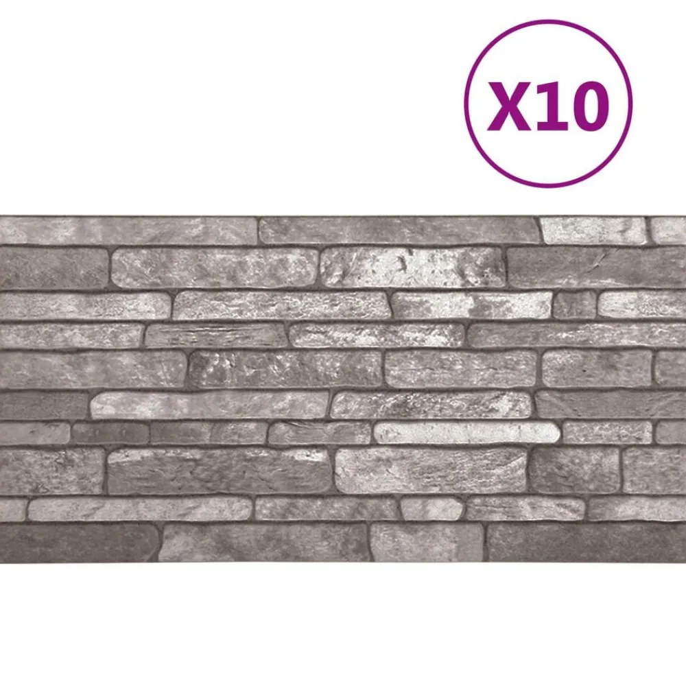 vidaXL Panneaux muraux 10 pcs 100 x 50 cm Mousse EPS