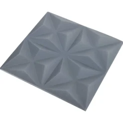 vidaXL Panneaux muraux 24 pcs Origami Gris 50 x 50 cm Mousse XPS