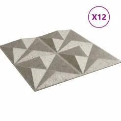 vidaXL Panneaux muraux 12 pcs 50 x 50 cm Mousse XPS