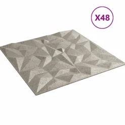 Matériaux De Construction-vidaXL Panneaux muraux 48 pcs 50 x 50 cm Mousse XPS Béton Améthyste