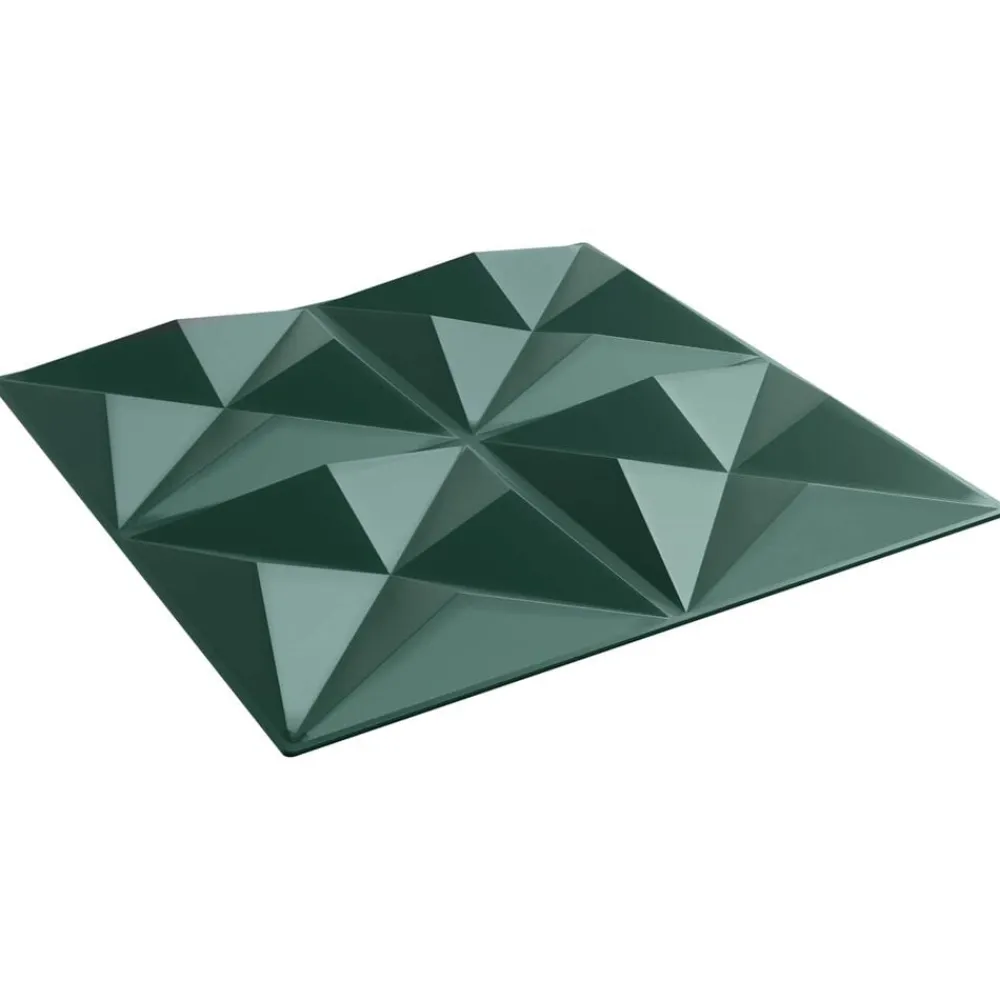 vidaXL Panneaux muraux 12 pcs Vert Origami 50 x 50 cm Mousse XPS