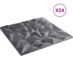Matériaux De Construction-vidaXL Panneaux muraux 24 pcs Gris Améthyste 50 x 50 cm Mousse XPS Améthyste gris