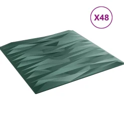 vidaXL Panneaux muraux 48 pcs Vert Pierre 50 x 50 cm Mousse XPS