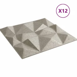 Matériaux De Construction-vidaXL Panneaux muraux 12 pcs 50 x 50 cm Mousse XPS Béton Diamant