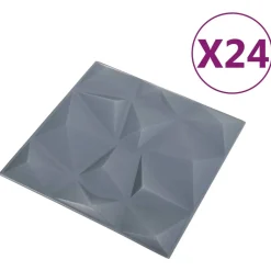 vidaXL Panneaux muraux 24 pcs 50 x 50 cm Mousse XPS