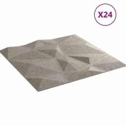 Matériaux De Construction-vidaXL Panneaux muraux 24 pcs 50 x 50 cm Mousse XPS Gris béton