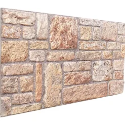 Matériaux De Construction-vidaXL Panneaux muraux 10 pcs 100 x 50 cm Marron clair et blanc