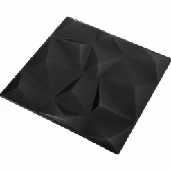 Matériaux De Construction-vidaXL Panneaux muraux 12 pcs Origami Noir 50 x 50 cm Mousse XPS Noir origami