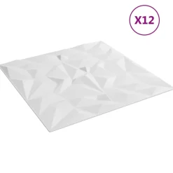 Matériaux De Construction-vidaXL Panneaux muraux 12 pcs 50 x 50 cm Mousse XPS Blanc