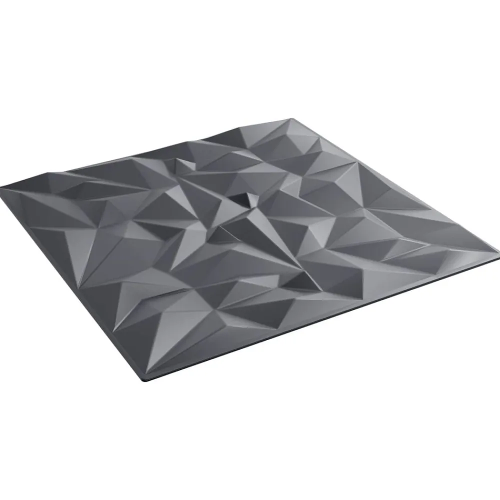 vidaXL Panneaux muraux 12 pcs Gris Améthyste 50 x 50 cm Mousse XPS