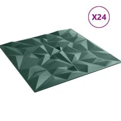 vidaXL Panneaux muraux 24 pcs Vert Améthyste 50 x 50 cm Mousse XPS