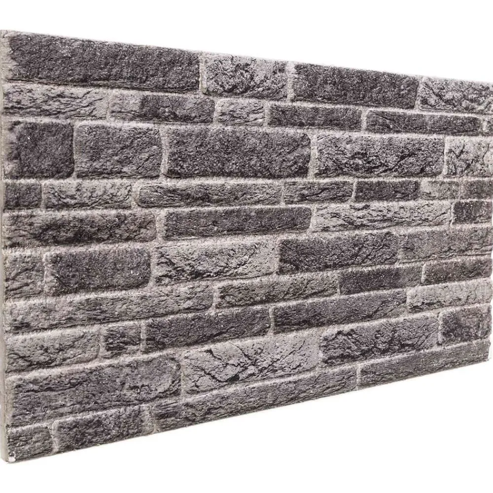 Matériaux De Construction-vidaXL Panneaux muraux 10 pcs 100 x 50 cm Mousse EPS Anthracite