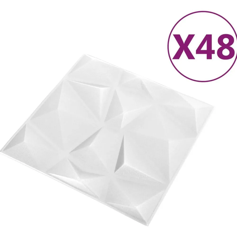 vidaXL Panneaux muraux 48 pcs 50 x 50 cm Mousse XPS