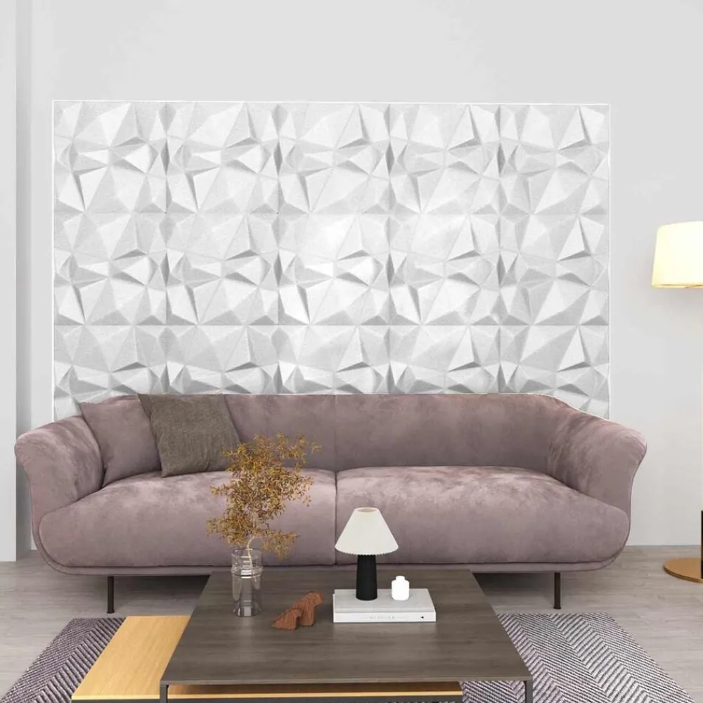 Matériaux De Construction-vidaXL Panneaux muraux 24 pcs 50 x 50 cm Mousse XPS Blanc diamant