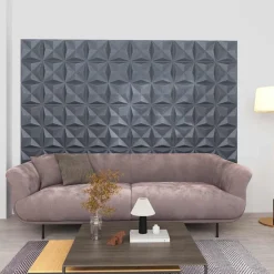 vidaXL Panneaux muraux 48 pcs Origami Gris 50 x 50 cm Mousse XPS