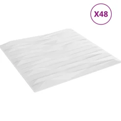 Matériaux De Construction-vidaXL Panneaux muraux 48 pcs 50 x 50 cm Mousse XPS Pierre blanche