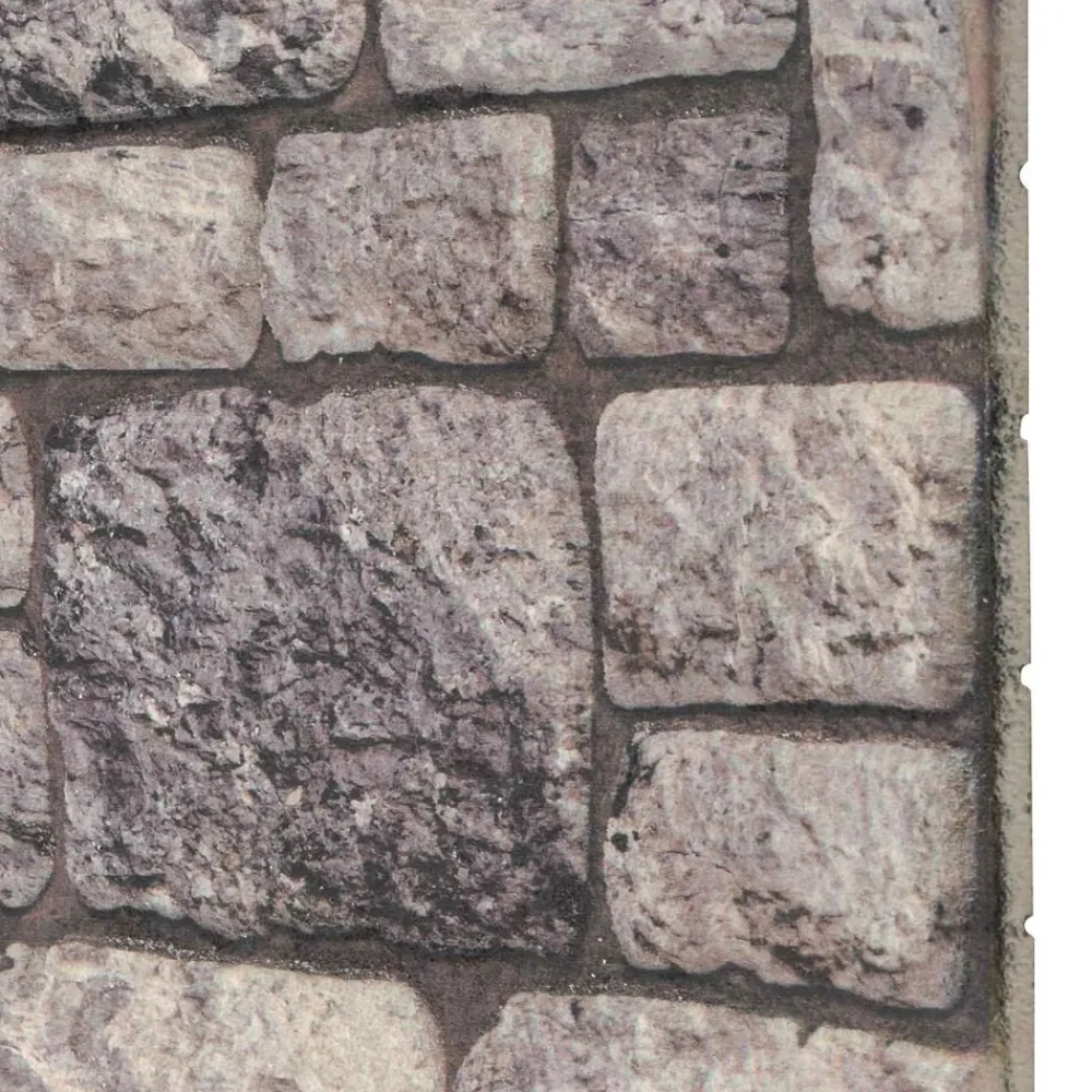 Matériaux De Construction-vidaXL Panneaux muraux 10 pcs 100 x 50 cm Mousse EPS Gris et blanc