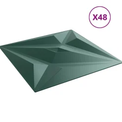 vidaXL Panneaux muraux Étoile 48 pcs Vert Étoile 50 x 50 cm Mousse XPS