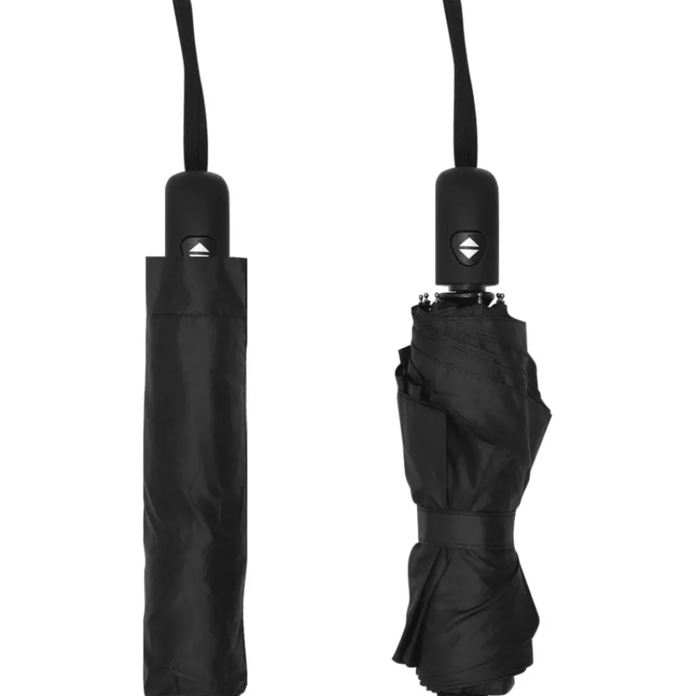 Parapluies-vidaXL Parapluie pliable automatique Noir 95 cm