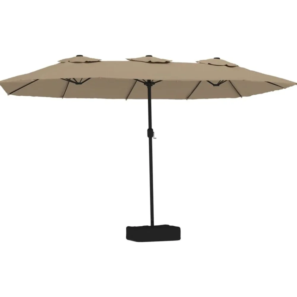 Pelouses & Jardins-vidaXL Parasol à double tête 449x265 cm Taupe