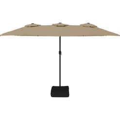 Pelouses & Jardins-vidaXL Parasol à double tête 449x265 cm Taupe