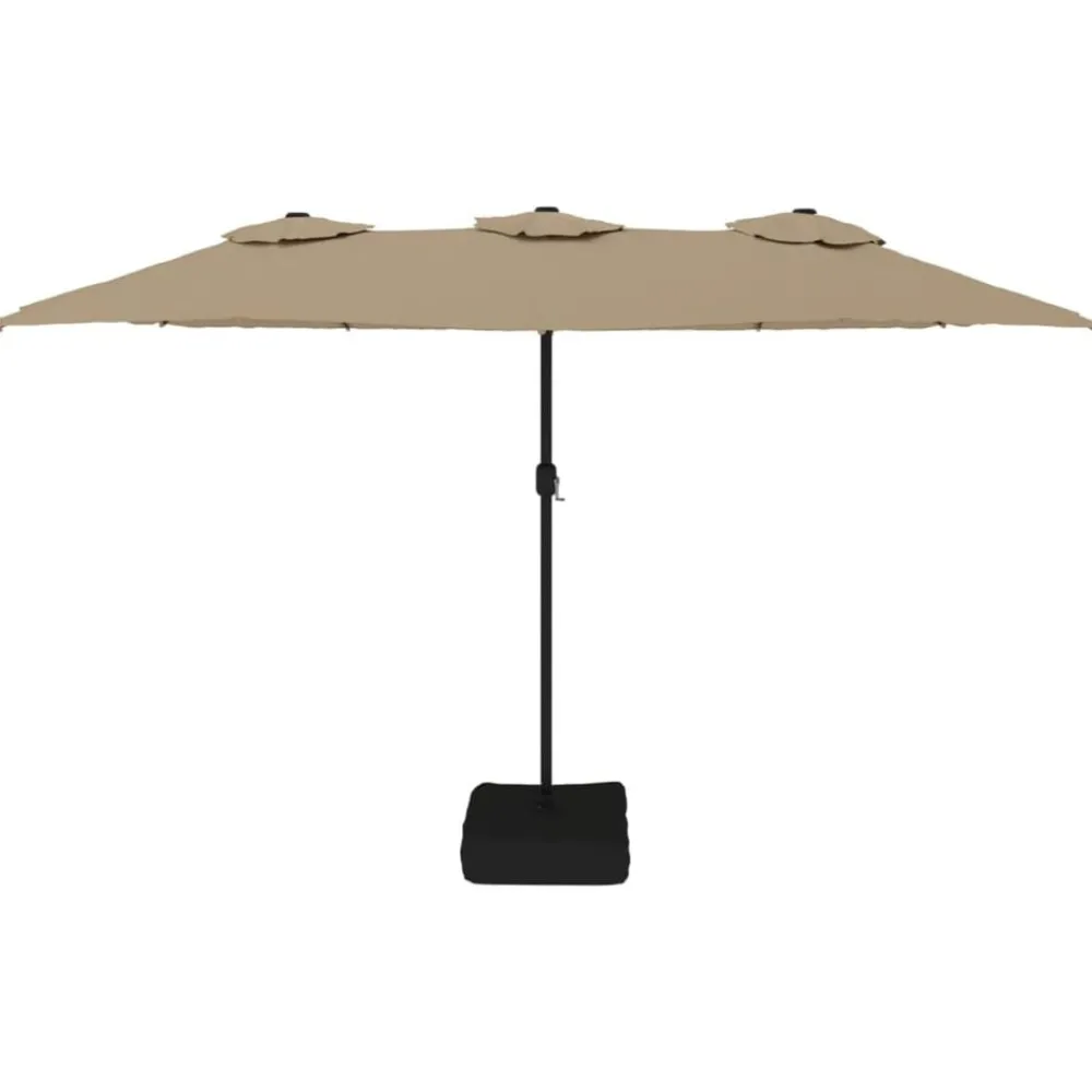 Pelouses & Jardins-vidaXL Parasol à double tête 449x265 cm Taupe