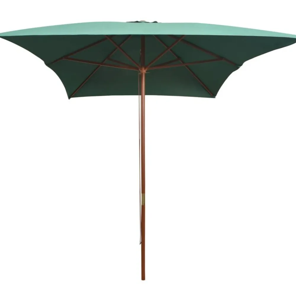 vidaXL Parasol avec poteau en bois 200 x 300 cm