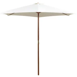 Pelouses & Jardins-vidaXL Parasol avec poteau en bois 270 x 270 cm Blanc crème Crème