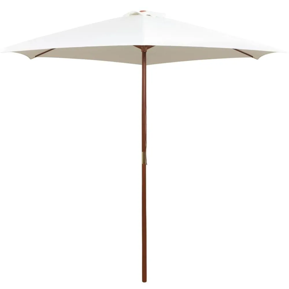 Pelouses & Jardins-vidaXL Parasol avec poteau en bois 270 x 270 cm Blanc crème Crème