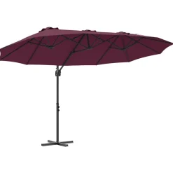vidaXL Parasol 372 x 198 x 243 cm Polyester et Aluminium