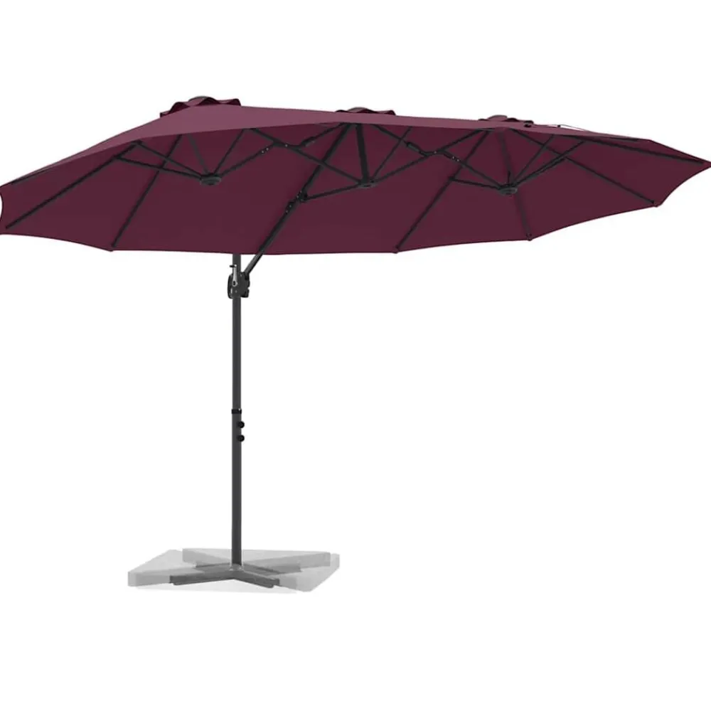 vidaXL Parasol 372 x 198 x 243 cm Polyester et Aluminium
