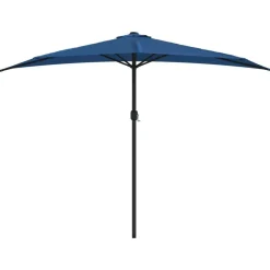 Pelouses & Jardins-vidaXL Parasol de balcon avec mât en aluminium Bleu 300x155x223cm Demi Bleu foncé