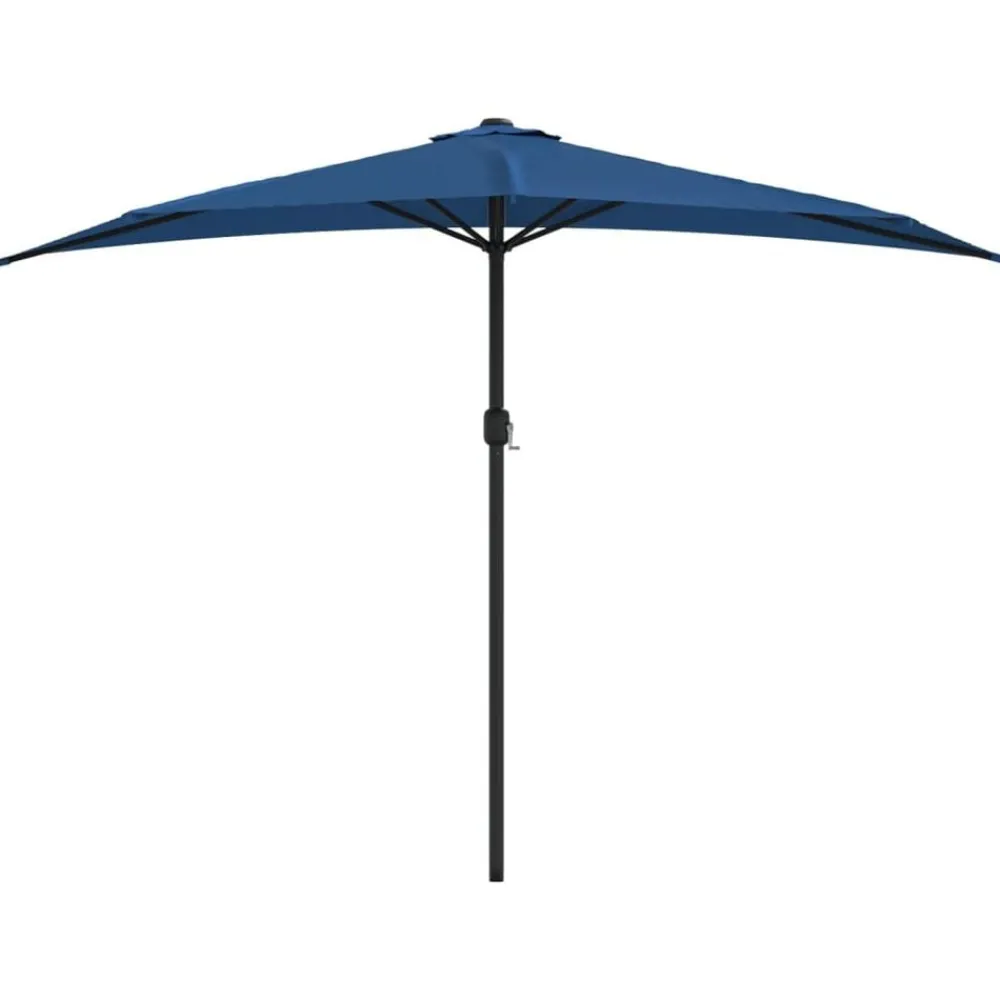 Pelouses & Jardins-vidaXL Parasol de balcon avec mât en aluminium Bleu 300x155x223cm Demi Bleu foncé