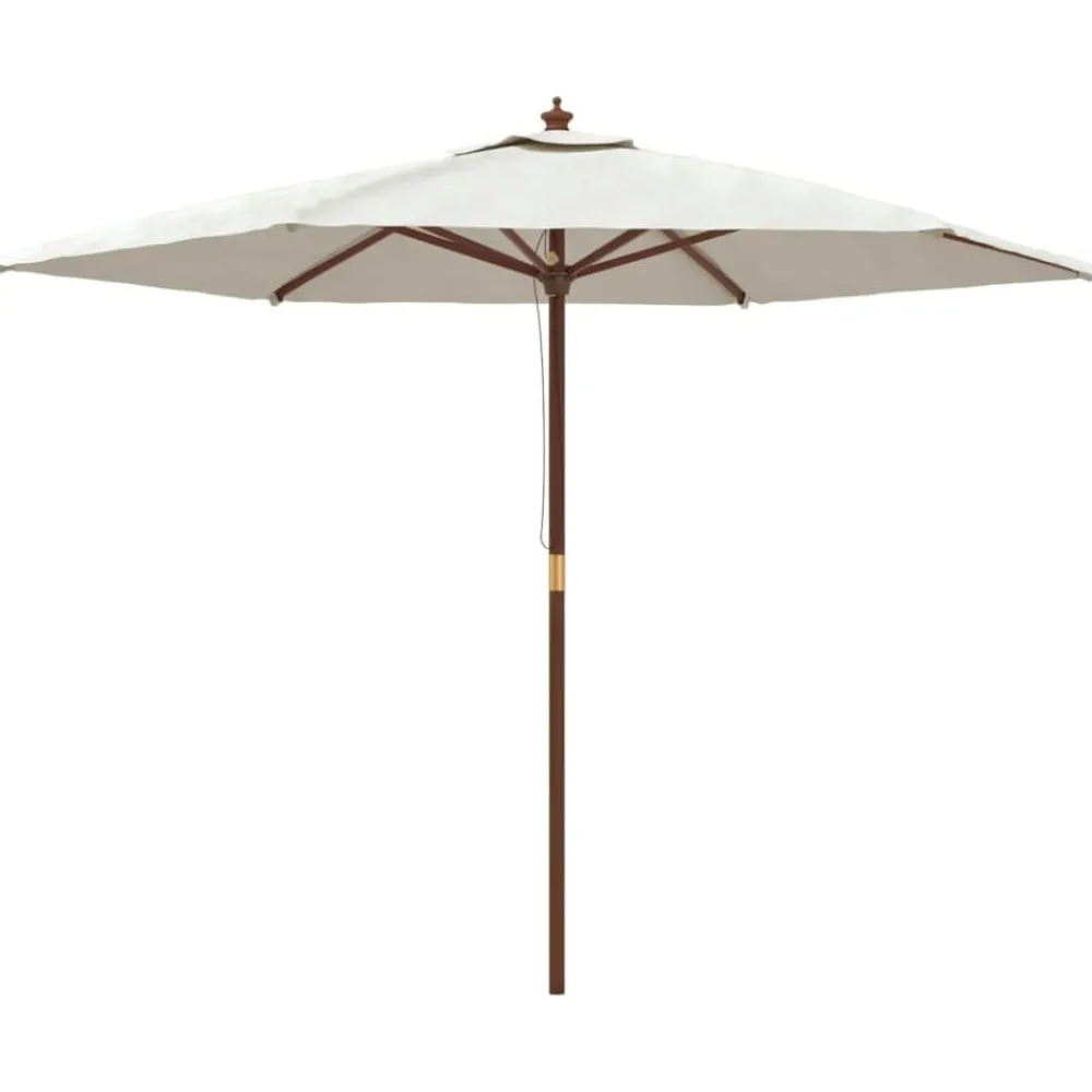 vidaXL Parasol de jardin avec mât en bois sable 299x240 cm
