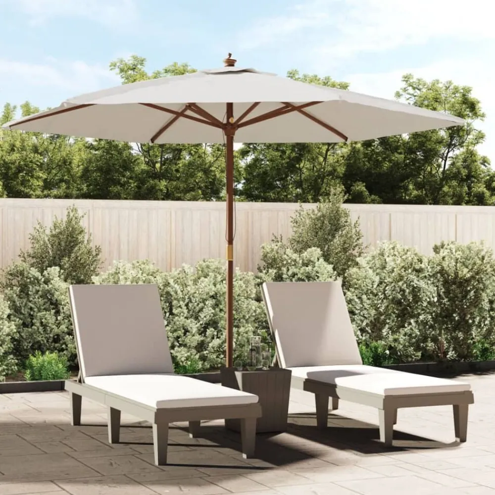 vidaXL Parasol de jardin avec mât en bois sable 299x240 cm