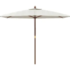 vidaXL Parasol de jardin avec mât en bois sable 299x240 cm