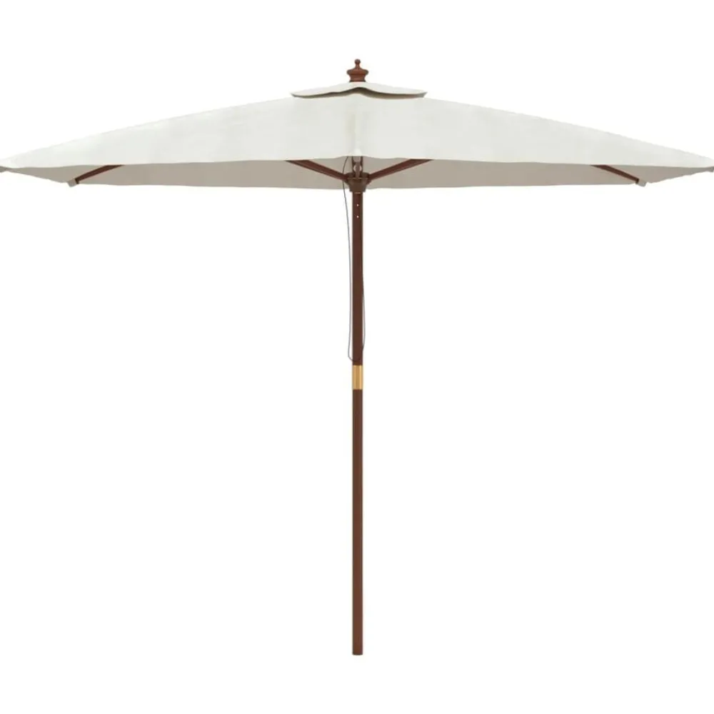 vidaXL Parasol de jardin avec mât en bois sable 299x240 cm