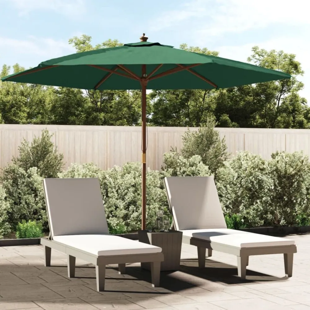 vidaXL Parasol de jardin avec mât en bois 299x240 cm