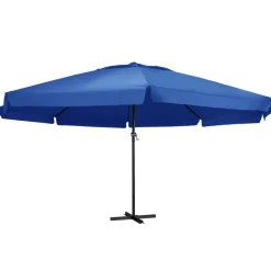 Pelouses & Jardins-vidaXL Parasol de jardin avec mât en aluminium 500 cm é bleu azur