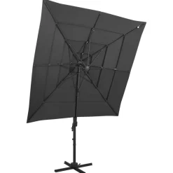 vidaXL Parasol de jardin à 4 niveaux avec mât en aluminium