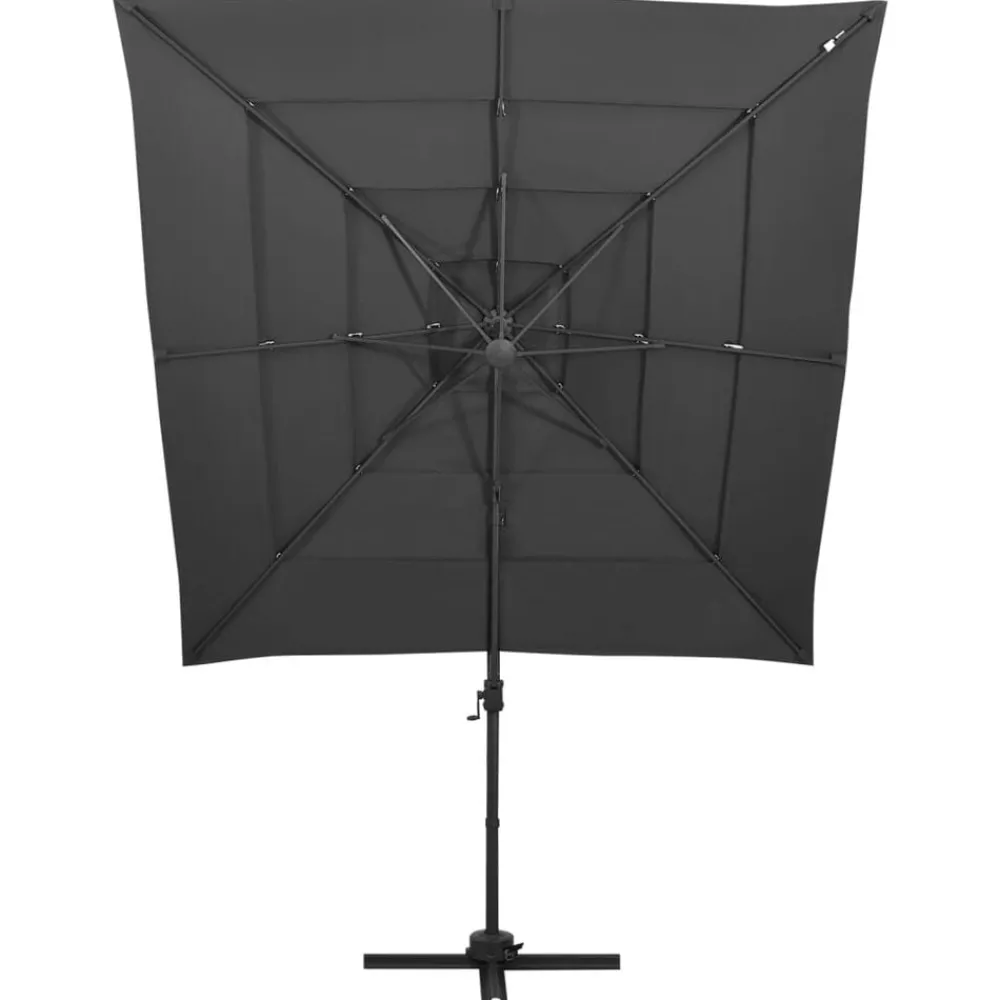 vidaXL Parasol de jardin à 4 niveaux avec mât en aluminium