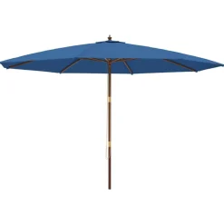 Pelouses & Jardins-vidaXL Parasol de jardin avec mât en bois azuré 400x273 cm Bleu