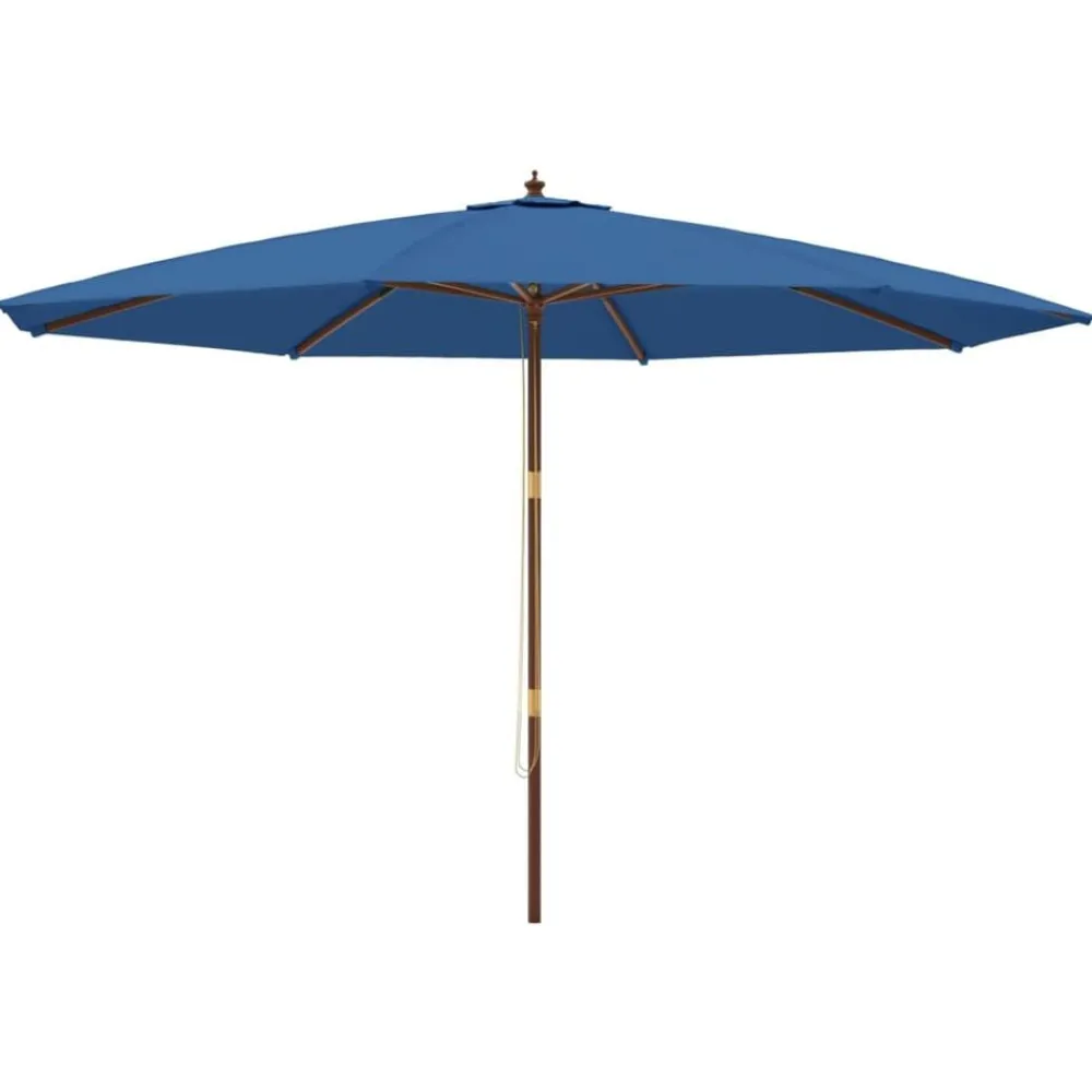 Pelouses & Jardins-vidaXL Parasol de jardin avec mât en bois azuré 400x273 cm Bleu